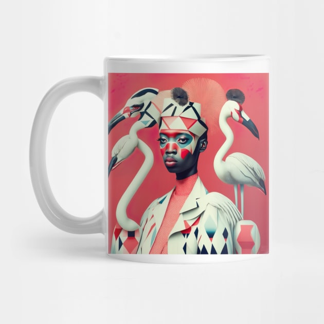 [AI Art] Surrounded by Flamingos Bauhaus Art Style by Sissely